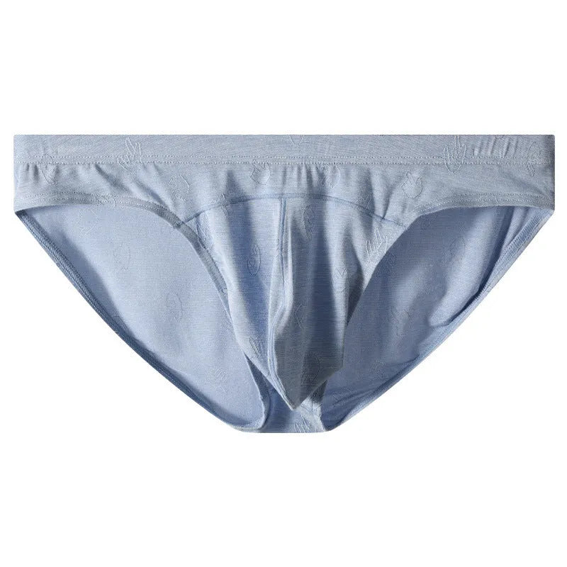 Modal low waist jacquard briefs in dark grey, green, sky blue, pink and colourful blue.