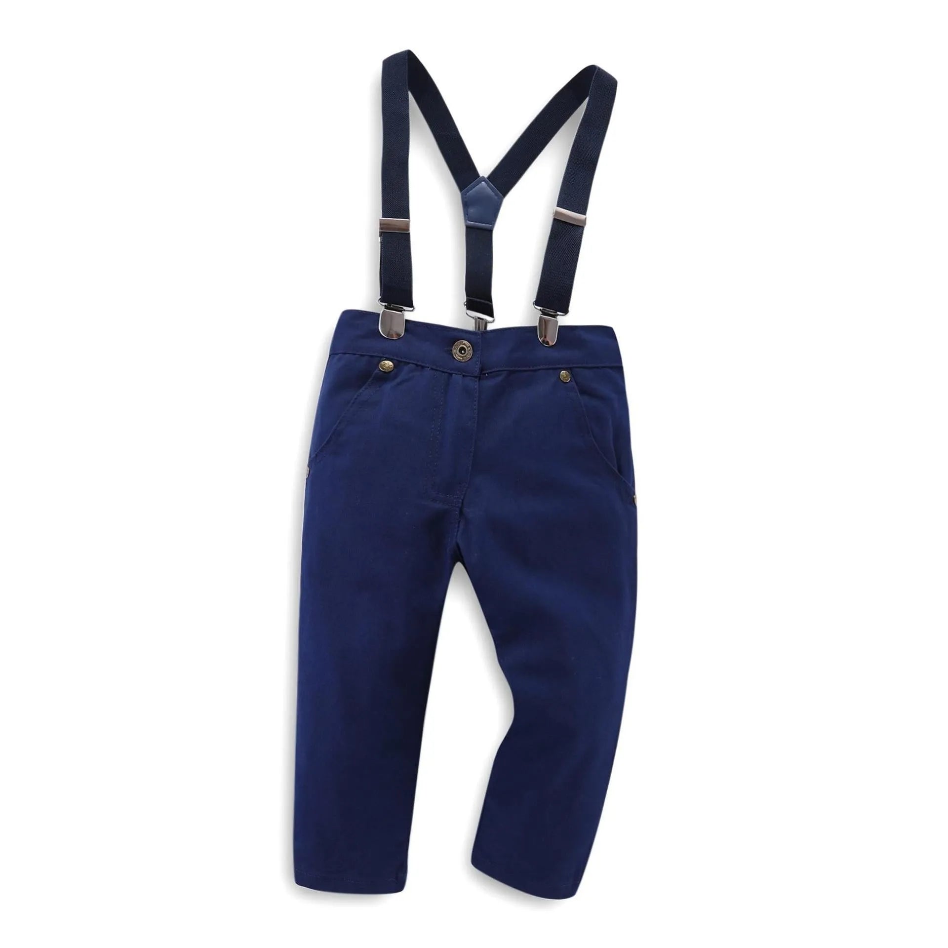Plain blue boys' formal suit for children aged eight and over, in European-American style.