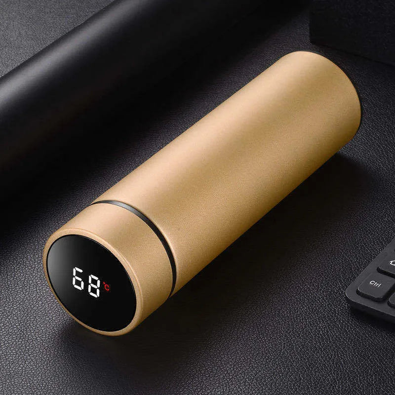 450ml stainless steel vacuum water bottle with arrow mouth in black, red, gold, and blue colour options.