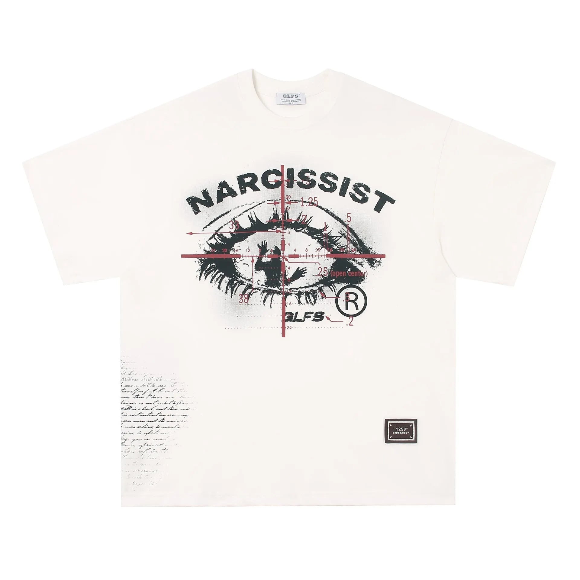 American retro hip hop gothic T-shirt with printed letters in pure cotton