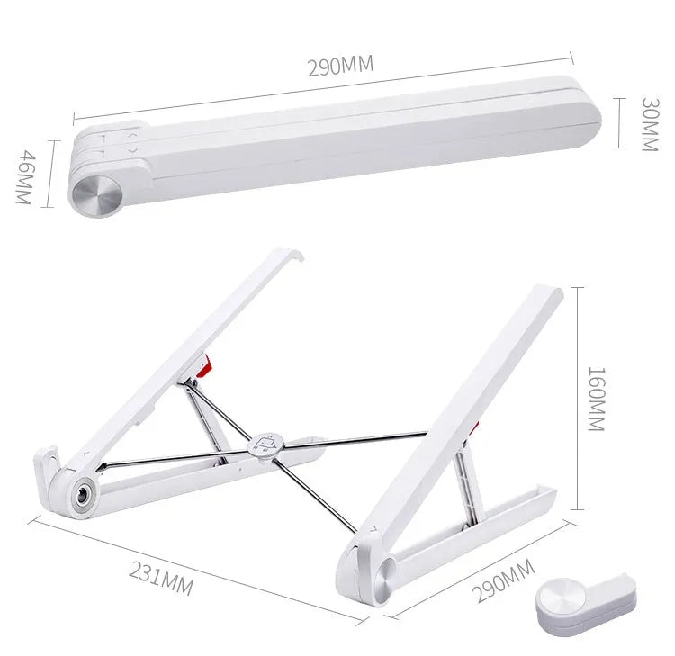 White Whale Race portable laptop bracket for Apple computers with folding elevation design