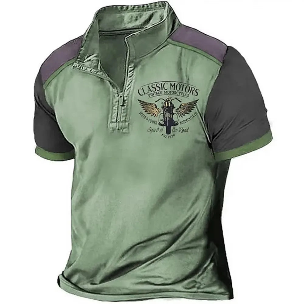 3D printed golf polo shirt in bird eye polyester fabric showing loose fit sports styling