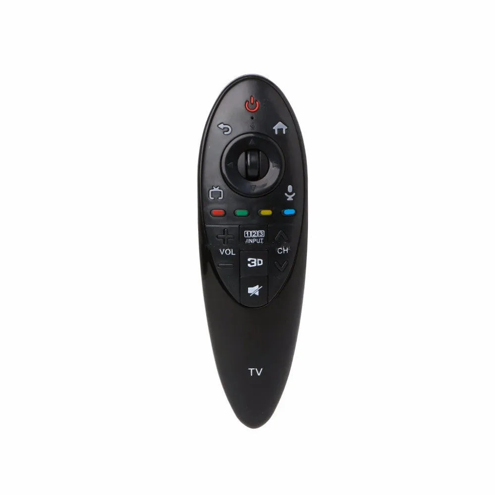 Black universal remote control for LG AN-MR500 and AN-MR500G Smart TVs showing front button layout.