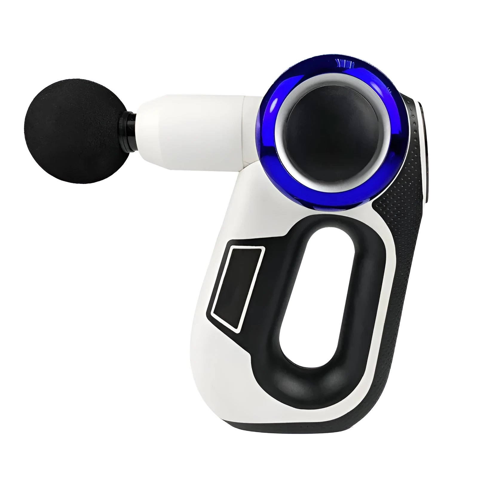 White ABS fitness muscle relaxer with touch screen and six massage contacts for legs and neck