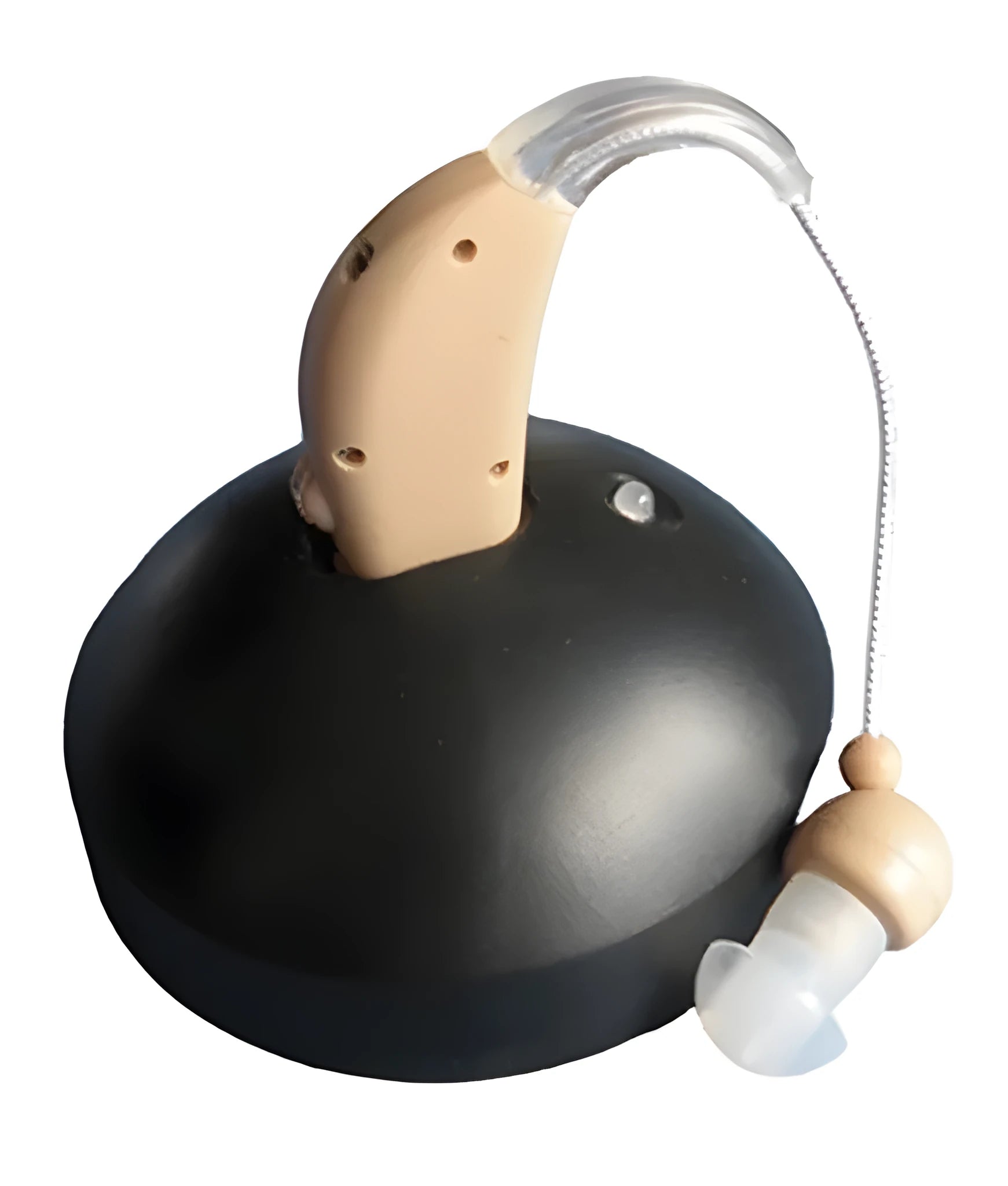 Rechargeable behind-the-ear hearing aid amplifier with digital sound processing technology