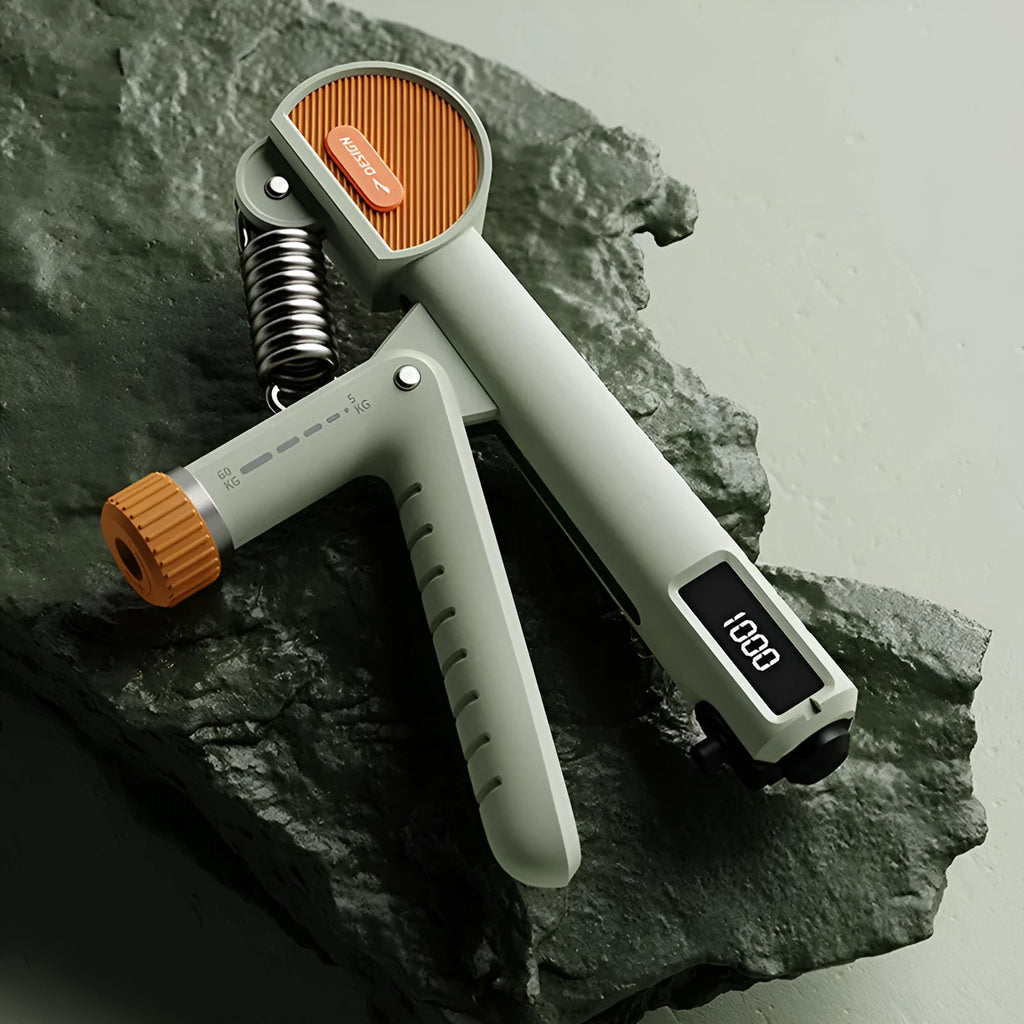 Adjustable count spring grip trainer in ABS plastic with multiple colour options