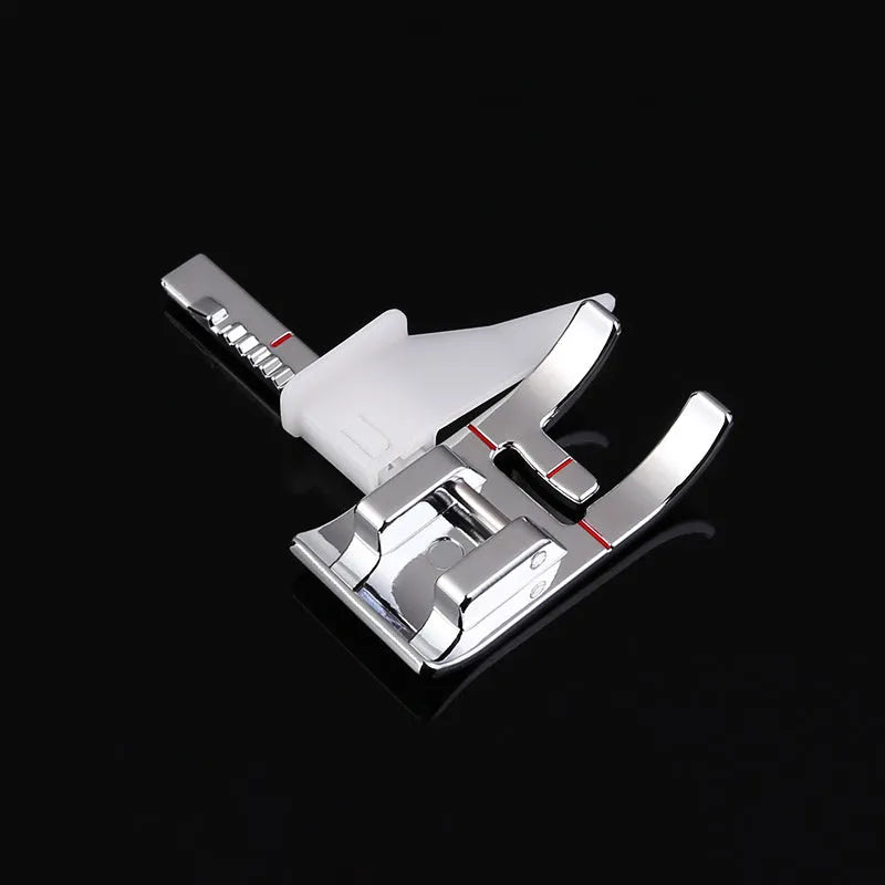 Regular fixed gauge presser foot for low shank household sewing machine with red line alignment guide