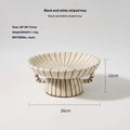 Black and white striped synthetic resin fruit plate for dessert serving and home decoration