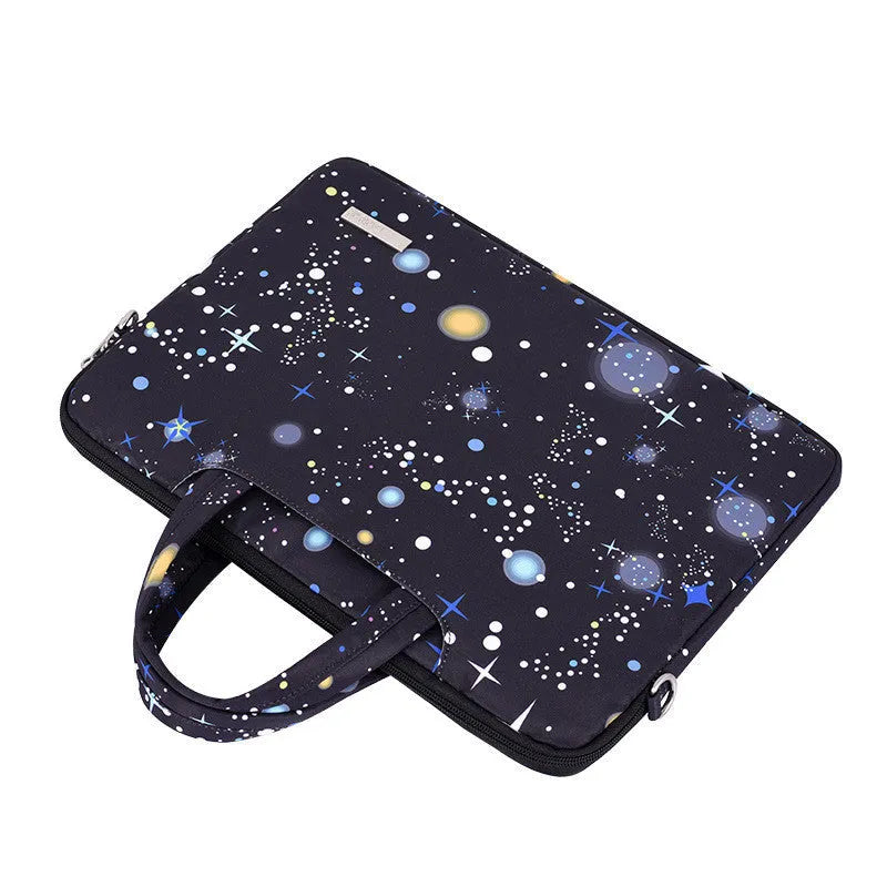 Black waterproof polyester laptop liner bag for 13-inch notebook slim profile