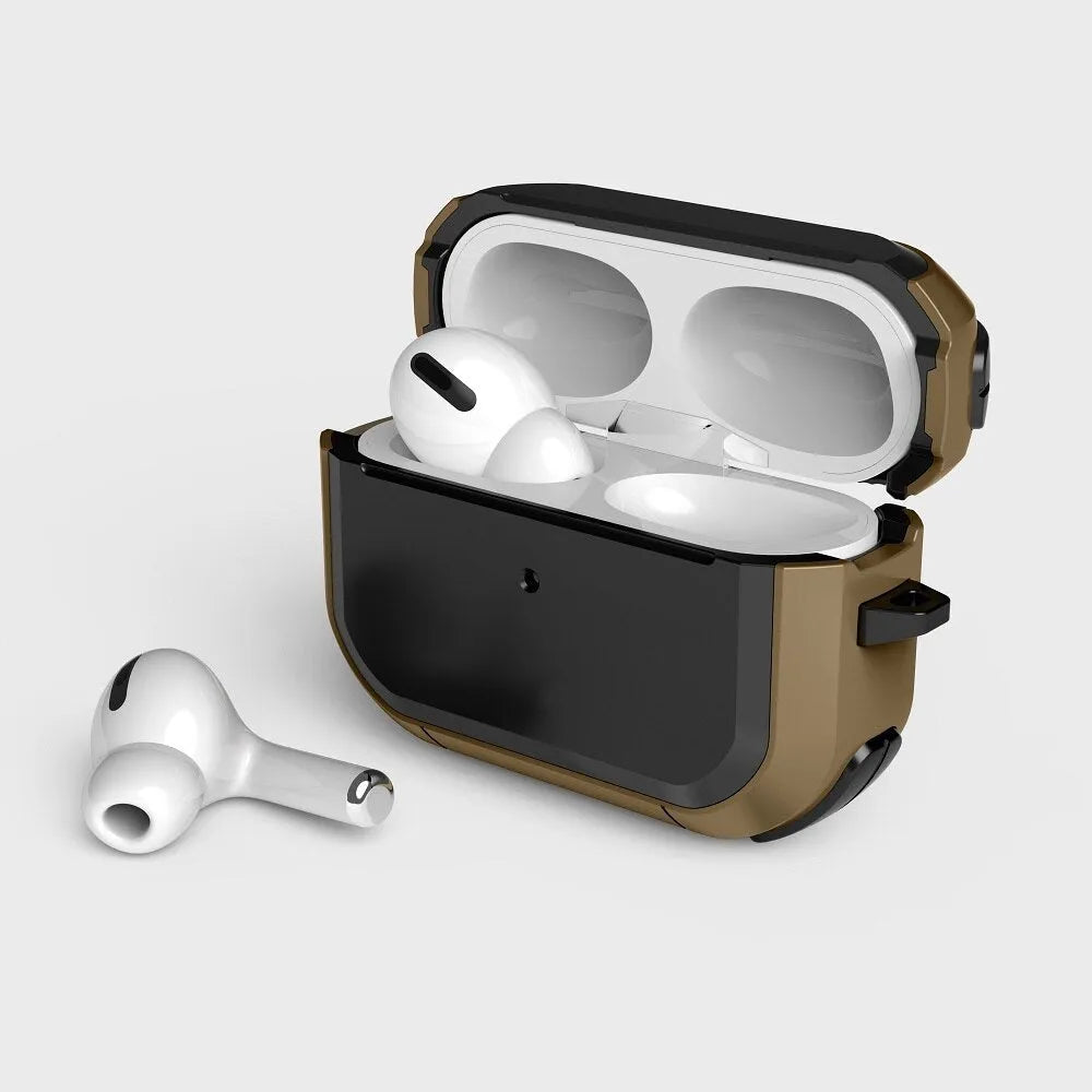 Black TPU and PC plastic protective case for Apple AirPods Pro charging case