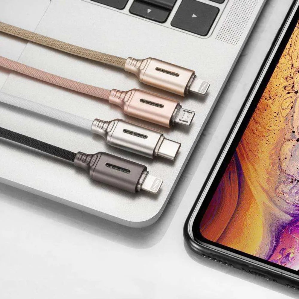 Fabric weaving fast charging cable in multiple colours with USB connector