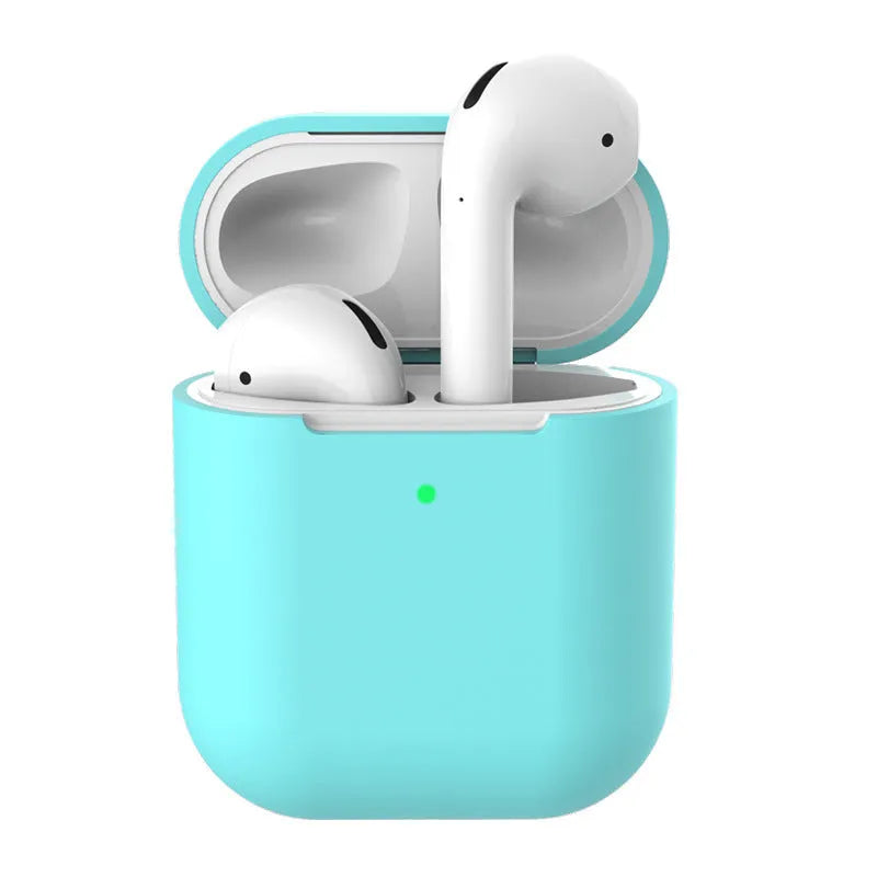 Silicone clamshell case cover for Apple AirPods 2 in multiple solid colours.