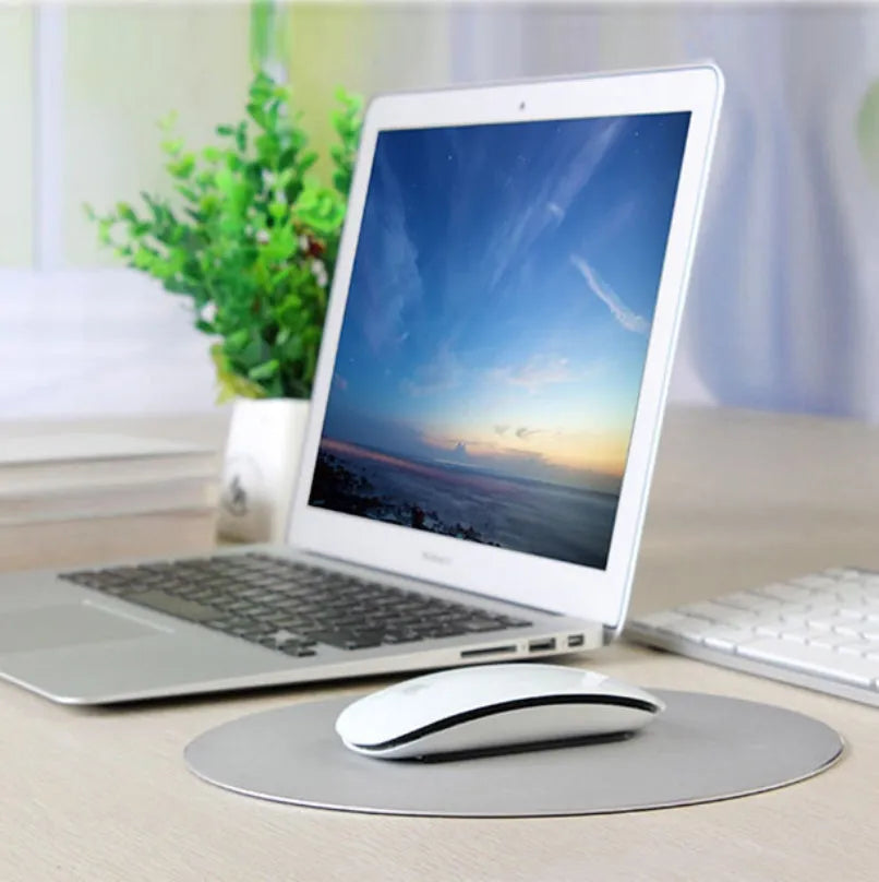 Aluminium alloy mouse pad 200mm diameter 3.5mm thickness smooth surface in silver colour