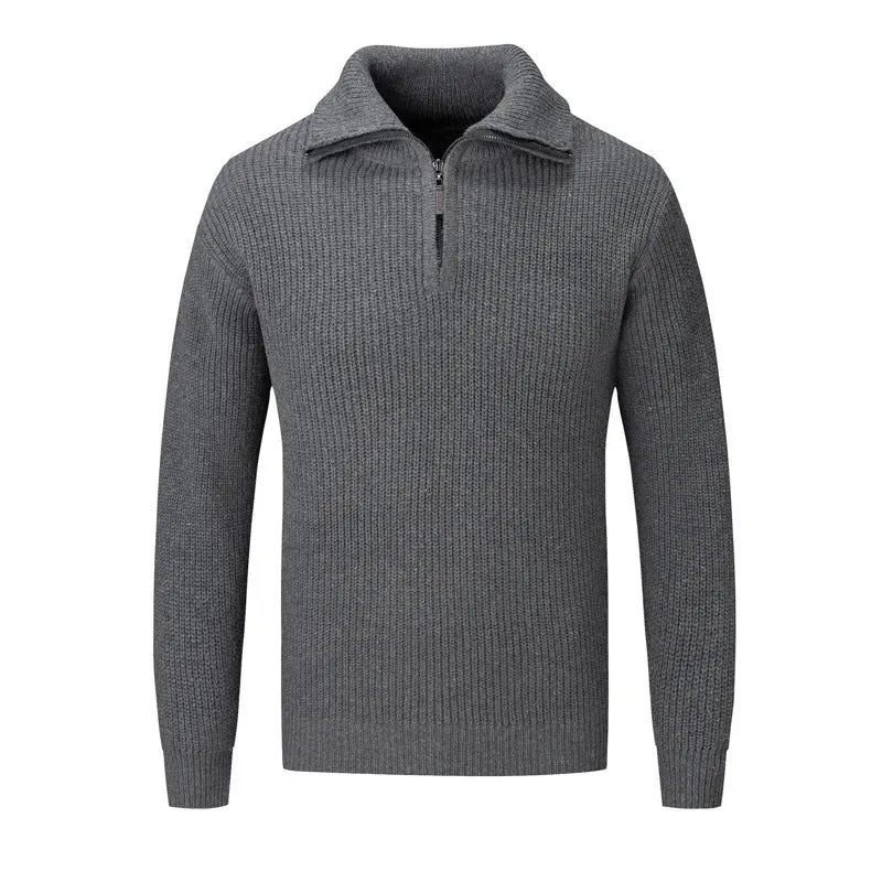 Men's loose fit solid colour pullover sweater for autumn and winter casual wear
