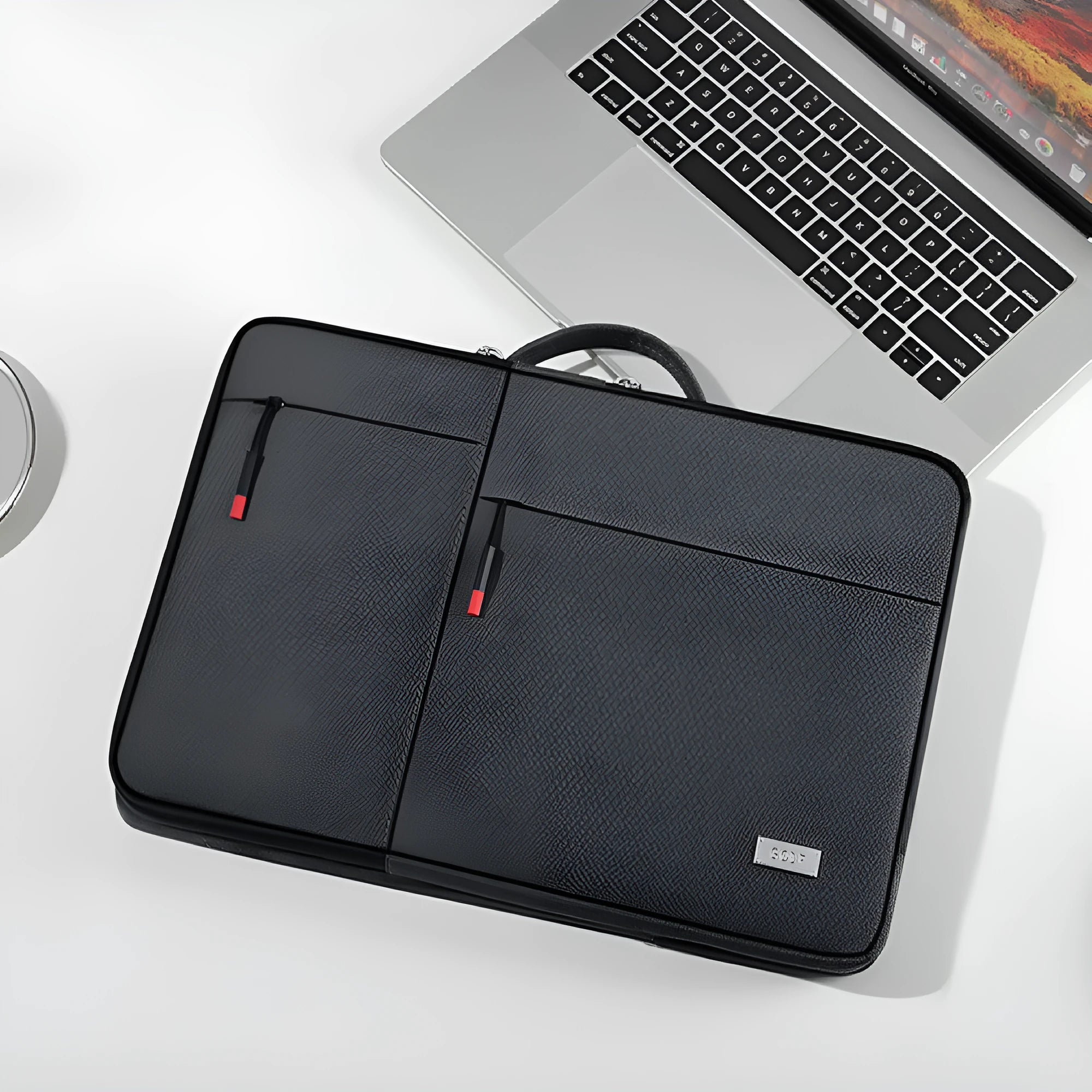 Men's dark grey 14-inch laptop protective sleeve made from Oxford fabric