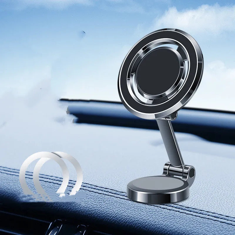 Car mobile phone holder with clip fixation and 360 degree rotating bracket on centre console