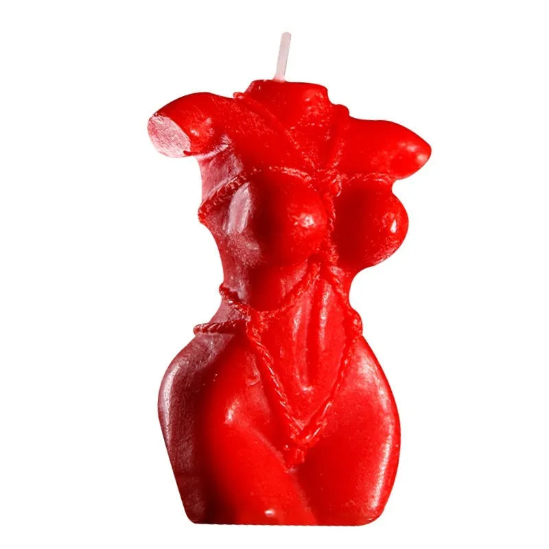 Soy wax low temperature candle in red, pink, or purple colour for sensory use.