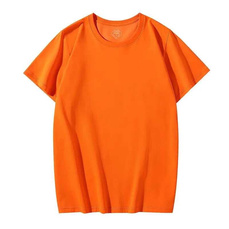 Men's loose fit short sleeve t-shirt in multiple colour options on a hanger.