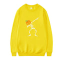 Women's printed cotton crew neck long sleeve top in black, red, yellow, white, or orange red colours