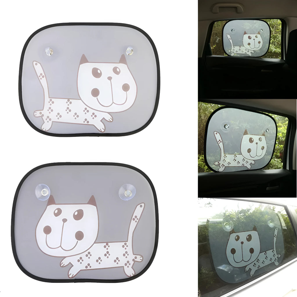 Universal mesh car window sunshade with suction cups, 44x35.5cm, in Zebra pattern