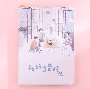 Cherry blossom PU cover button notebook in compact 11cm by 15cm size