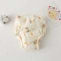 Pure cotton gauze baby training pants with waterproof layer, printed design, size 100 for 11.5-14kg toddlers