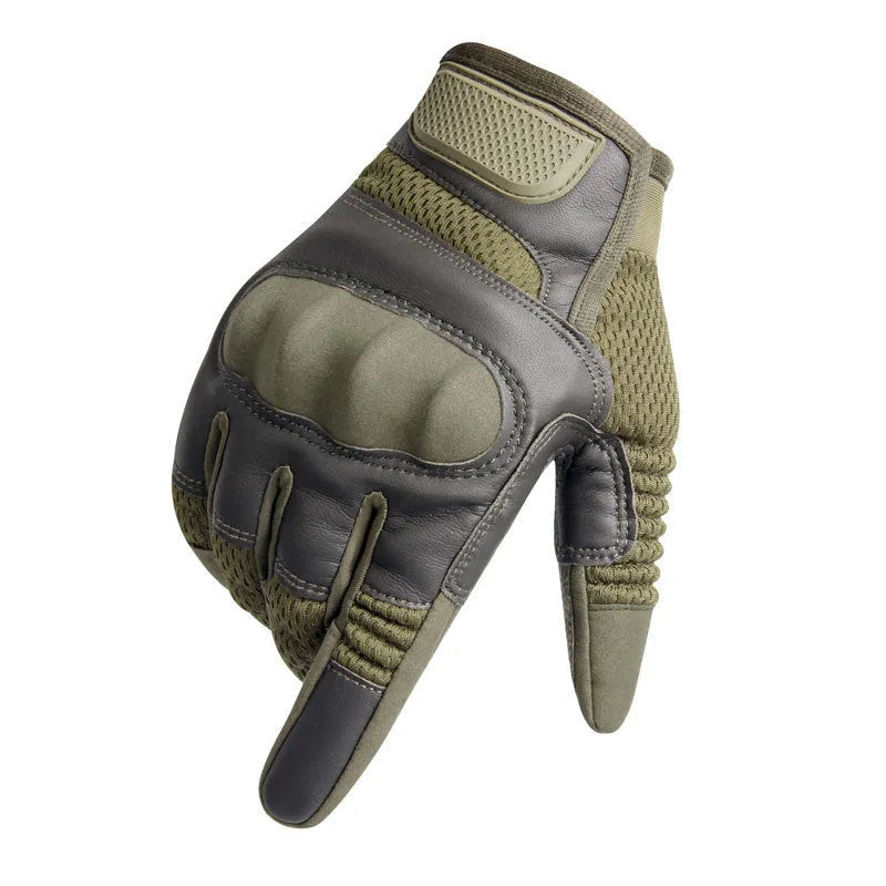 Tactical gloves mittens in black, army green, and brown, available in sizes S to XL for unisex outdoor use.