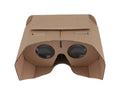 Cardboard virtual reality glasses headset for mobile phones on a white background.