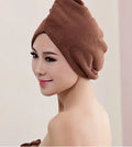 Soft microfiber hair dryer cap for women, shown in assorted colours, measuring 60cm by 25cm.
