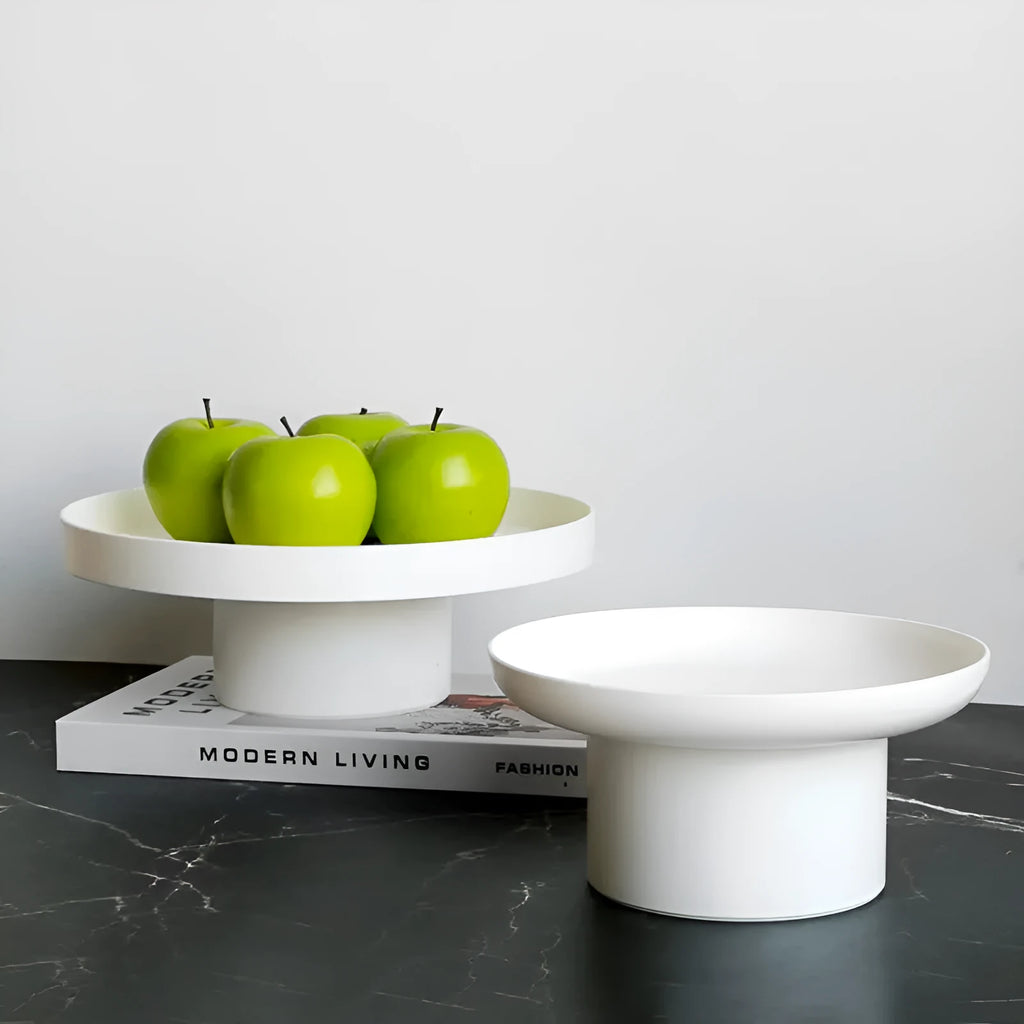 White small size minimalist ABS desktop storage tray on a clean desk surface