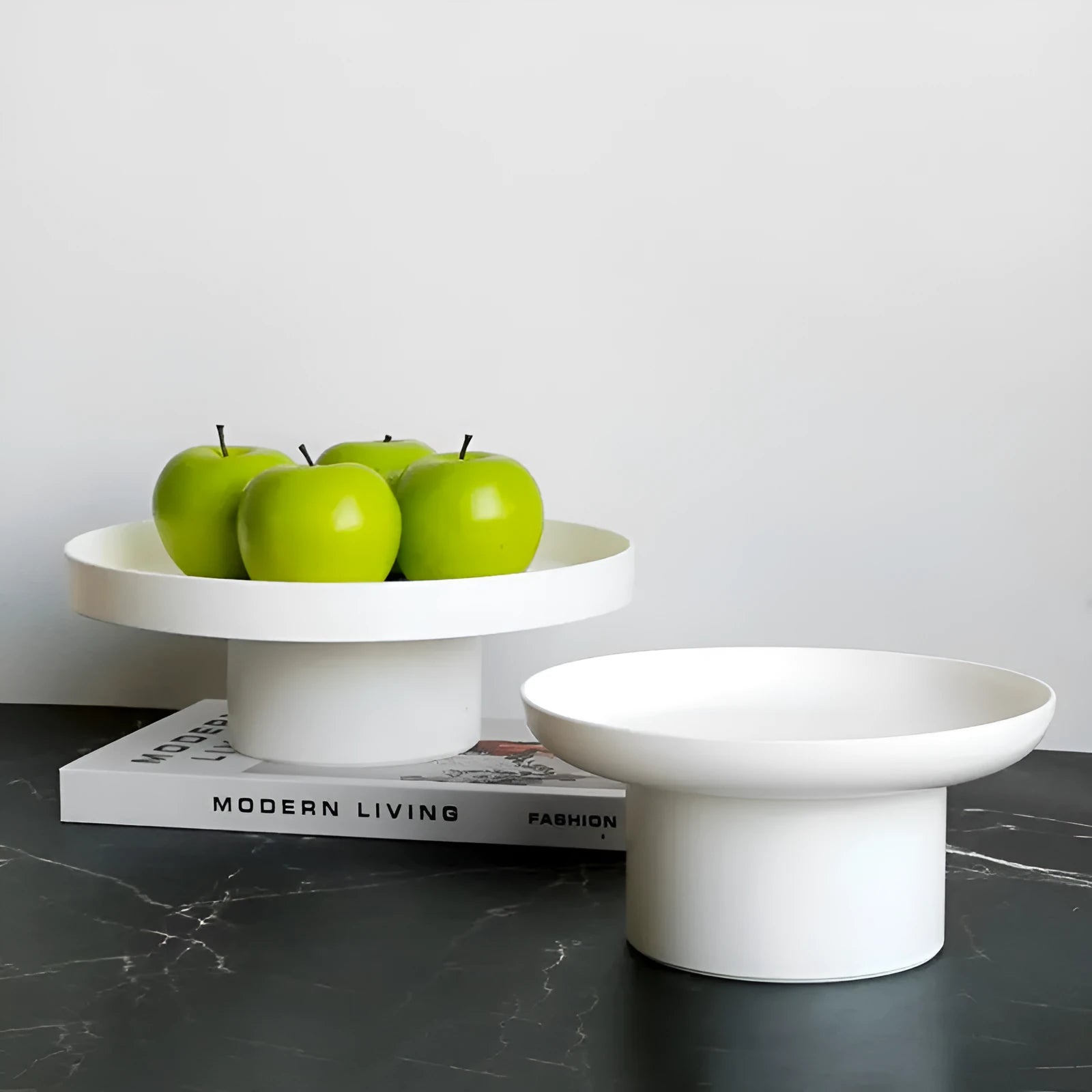 White small size minimalist ABS desktop storage tray on a clean desk surface