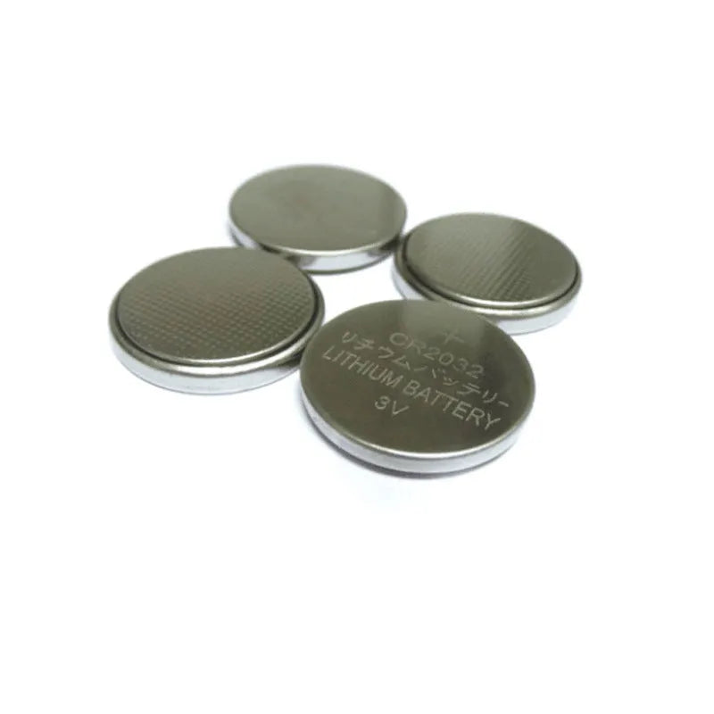 Pack of 3V alkaline button batteries showing CR2032, CR2025, and CR2016 coin cells for small electronics.