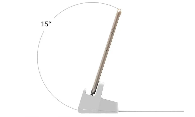 White headphone charging base with fashion design on desk