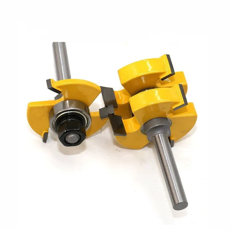 Carbide T-slot milling cutter with three teeth and 8mm straight shank for woodworking.