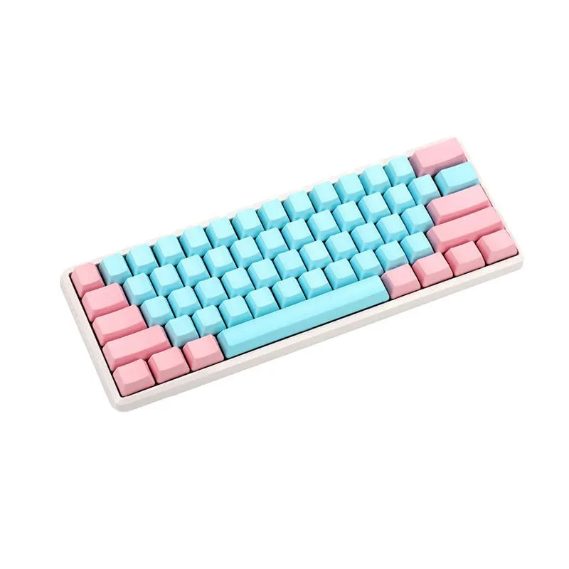 Pink PBT keycaps full set with side-engraved legends for mechanical keyboard replacement