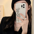 White leopard print 13 mobile phone case for iPhone 13 with plastic back cover and IMD pattern