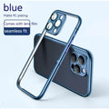 Matte electroplated PC phone case for Apple iPhone 12-15 Pro Max in titanium gray