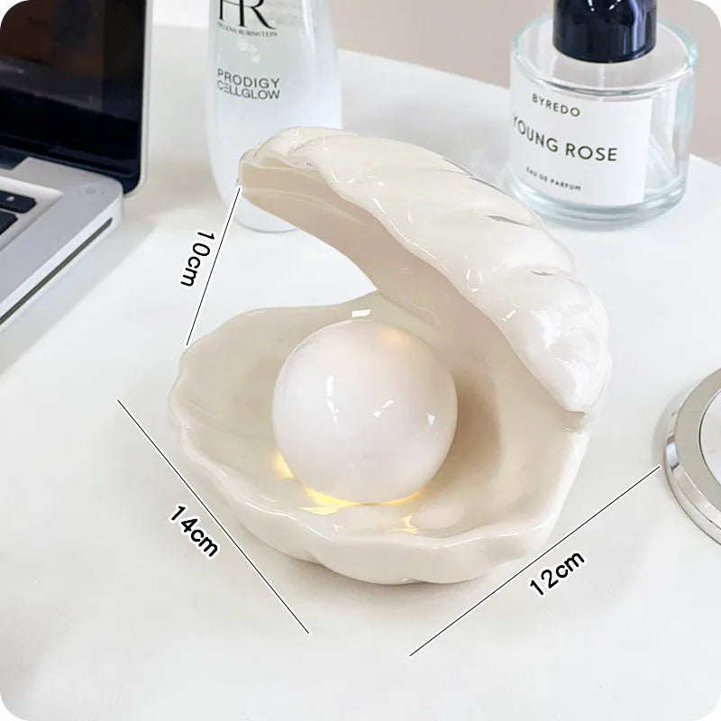 White porcelain decorative tray with optional small night light in pink or white colour options.