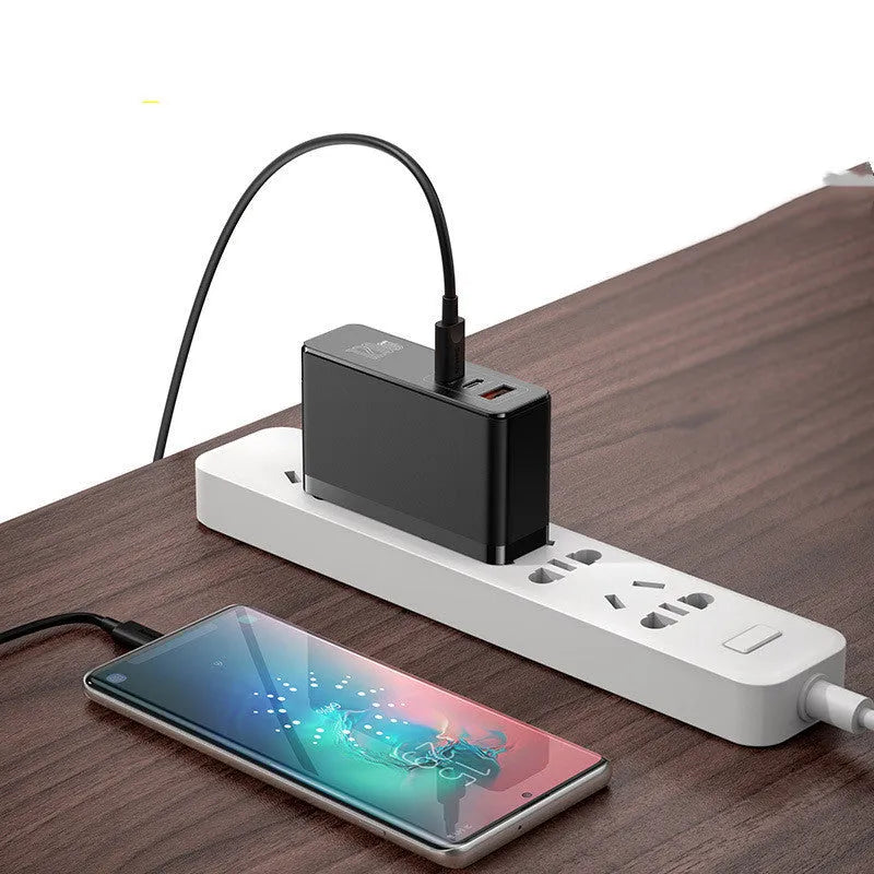 Baseus GaN Gallium Nitride Mini Fast Charger with European plug in black with indicator light