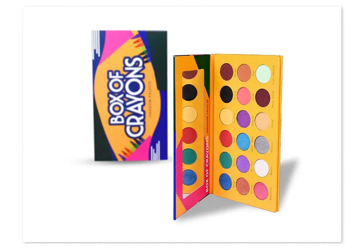 18 colour eyeshadow palette with matte and shimmer finishes in a compact case