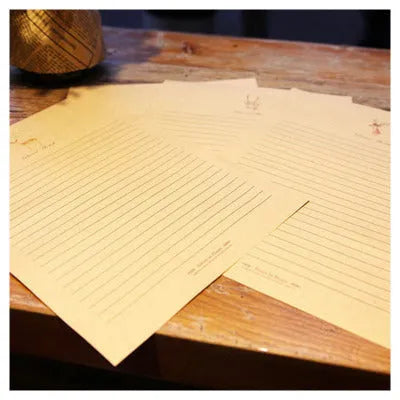 Fawn Kraft Stationery set of 10 sheets, 26 x 18.7cm, four colour options on display