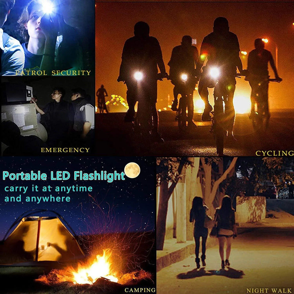 Tactical portable LED flashlight 1000 lumens, Pro-Black, chrome aluminium body, five modes, AAA battery powered