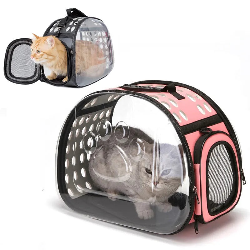 Pet backpack with transparent acrylic window and side vents for cats and small dogs, black colour, large size