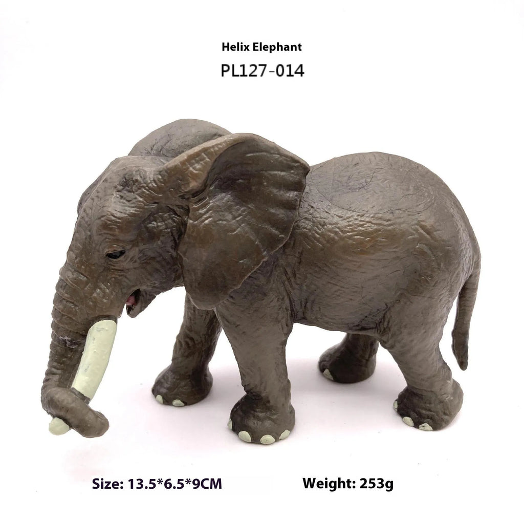 Solid PVC wildlife model replica elephant toy for children, African Elephant variant