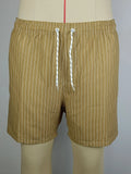 Polyester fibre beach shorts with striped triangle lining in straight leg design