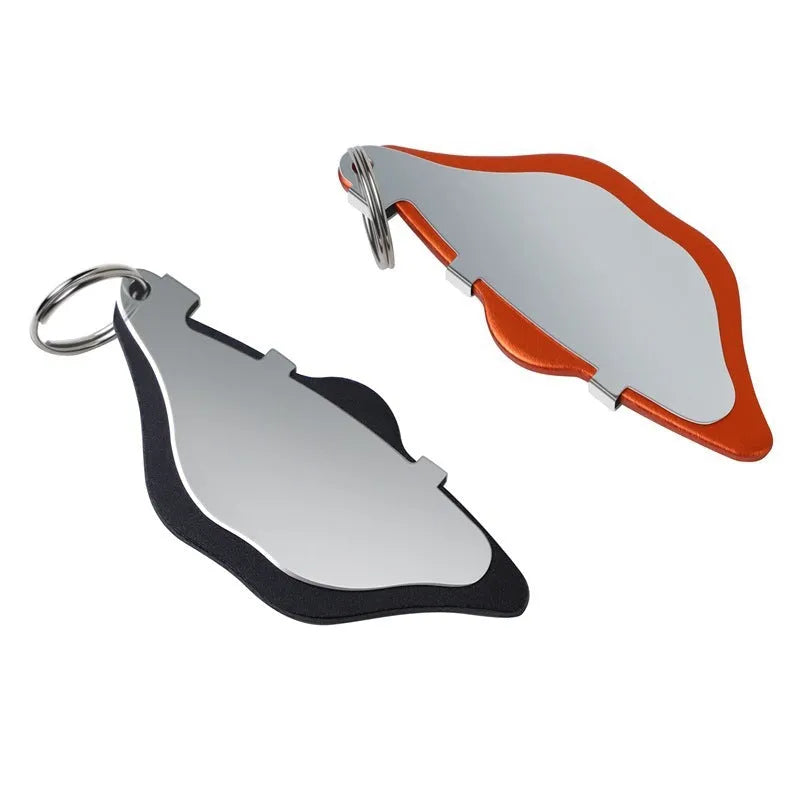 Mountain bike scratch-proof disc brake pads in black and orange colours with adjustment flap.