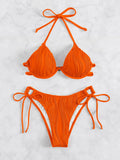 Women's split sexy bikini swimsuit with steel bracket underwire in multiple colour options