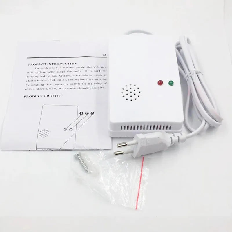 Domestic gas leak alarm wall-mounted for kitchen or hotel use, 110-220V AC, EU or US model