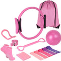 Yoga Pilates Roller 13-piece Set in pink and purple made of PP material for muscle recovery