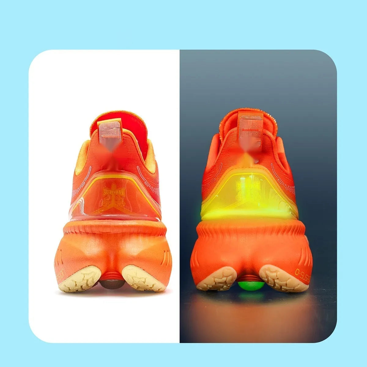 Low-top running sneakers in red with shock absorption features and a breathable mesh upper.